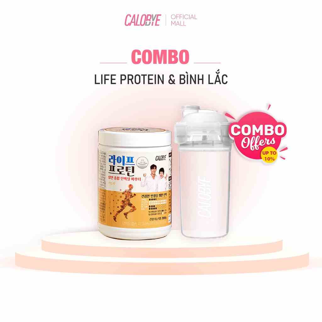 Combo Tập Luyện Tăng Cường Cơ Bắp Life Protein + Bình Lắc