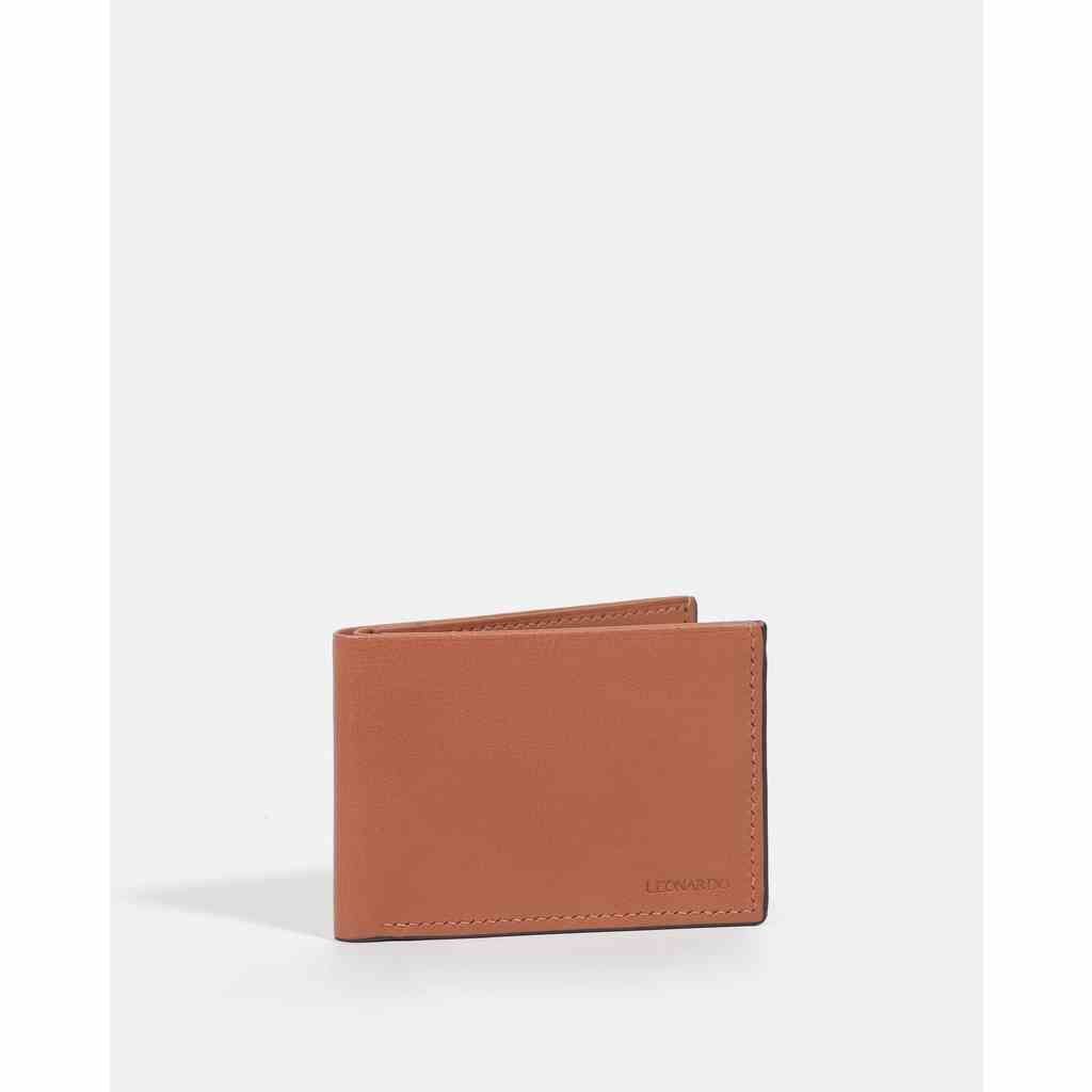 Ví Da Nam Gập Đôi (2 Dáng) Leonardo - Mini Federick Wallet - Da Switf Trơn Mềm Bền Bỉ