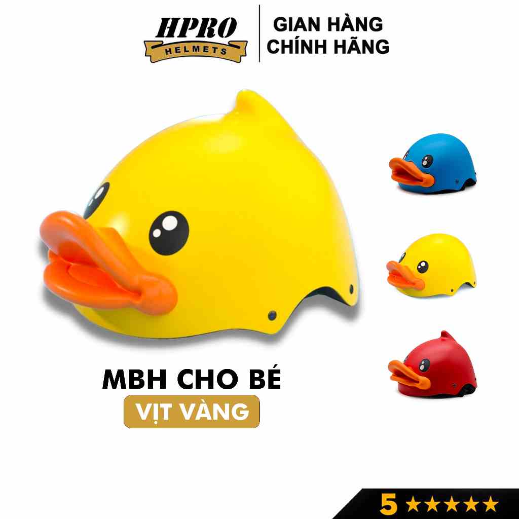 Mũ bảo hiểm cho bé Hpro helmet, kiểu dáng con vịt vàng đáng yêu, siêu cute, cho trẻ em từ 2 đến 6 tuổi