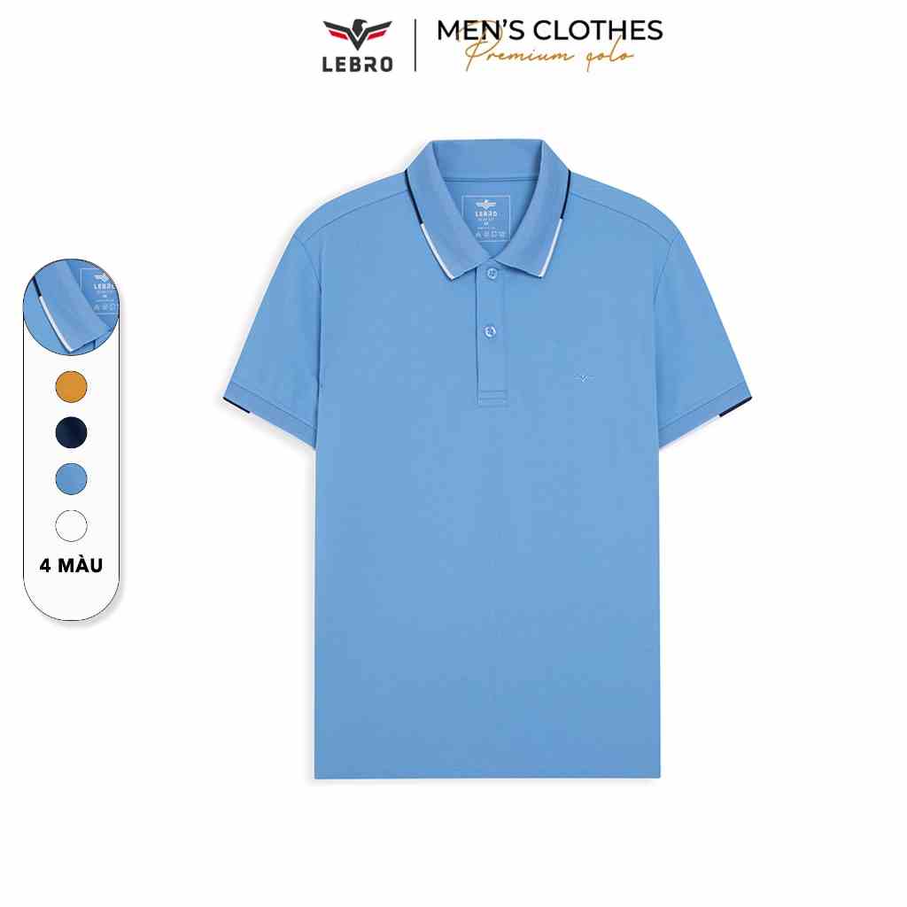 Áo polo nam, áo thun nam trơn cổ viền, chất liệu cotton CVC cao cấp, dáng slimfit trẻ trung, thể thao LEBRO TPL23-001A