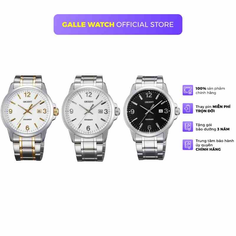 Đồng hồ nam Orient Watch SUNE500 máy pin mặt kính cường lực chống xước, chống nước 10 ATM dây thép đeo tay chính hãng