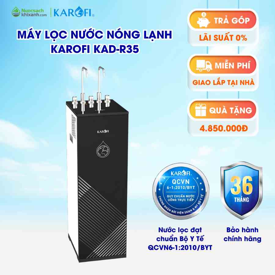 [Mã BMLTA35 giảm đến 35K đơn 99K] Máy lọc nước nóng lạnh Karofi KAD-R35 Siêu Tiết Kiệm Điện