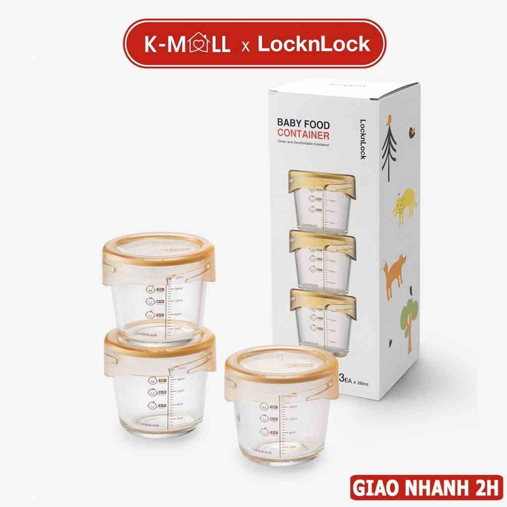 Hộp đựng thức ăn cho bé LocknLock Baby Food Container 280ml bằng thủy tinh borosilicate và nhựa tritan LLG542S3 - K-MALL