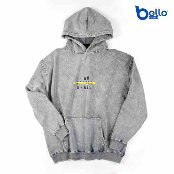 [Mã BMLTB35 giảm đến 35K đơn 99K] Áo Hoodie Bello Unisex I/m Afraid Brave Form Rộng Phong Cách Hàn Quốc Trẻ Trung