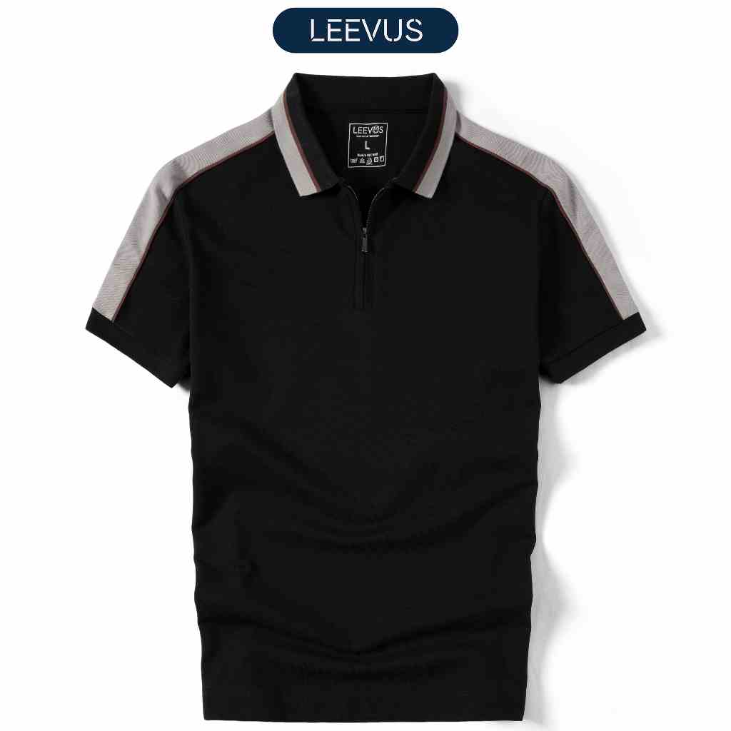 Áo Polo nam HUNKK LEEVUS cổ khóa zip, vải CVC cá sấu, form regular APL296