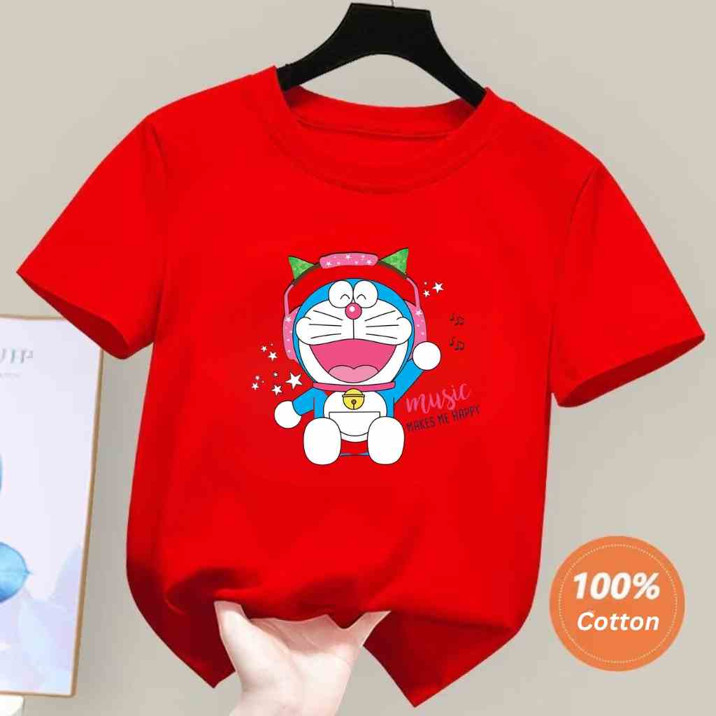 Áo thun cộc tay cho bé trai bé gái BEDDEP KIDS CLOTHES hình DOREMON đáng yêu từ 10-30kg hàng chính hãng