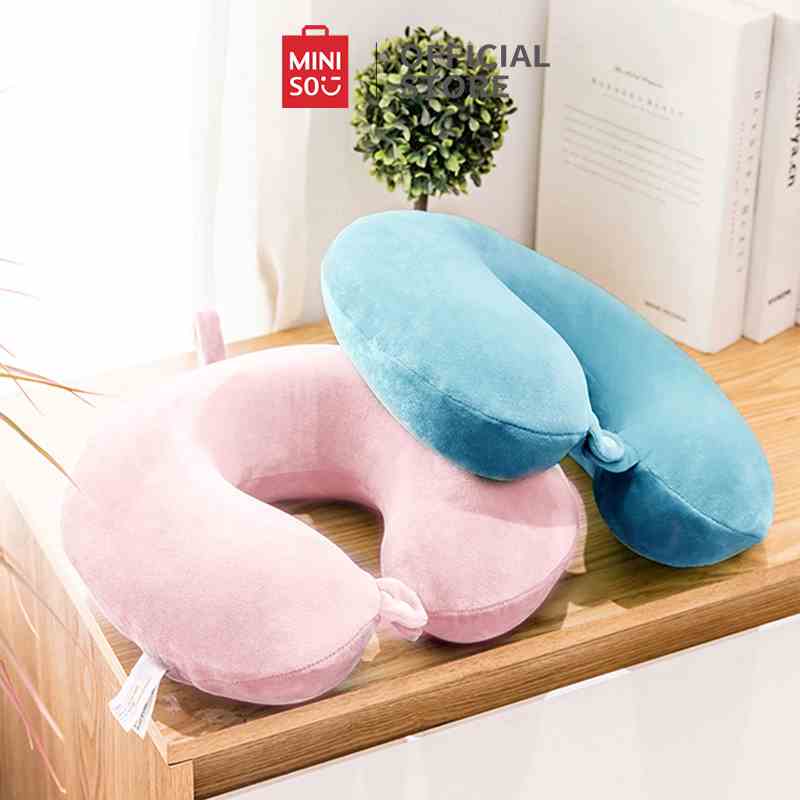 MINISO Classic Series Nối Gối chữ U hai màu Gối cổ Cpine Cổ tử cung Bộ nhớ di động Cotton Văn phòng