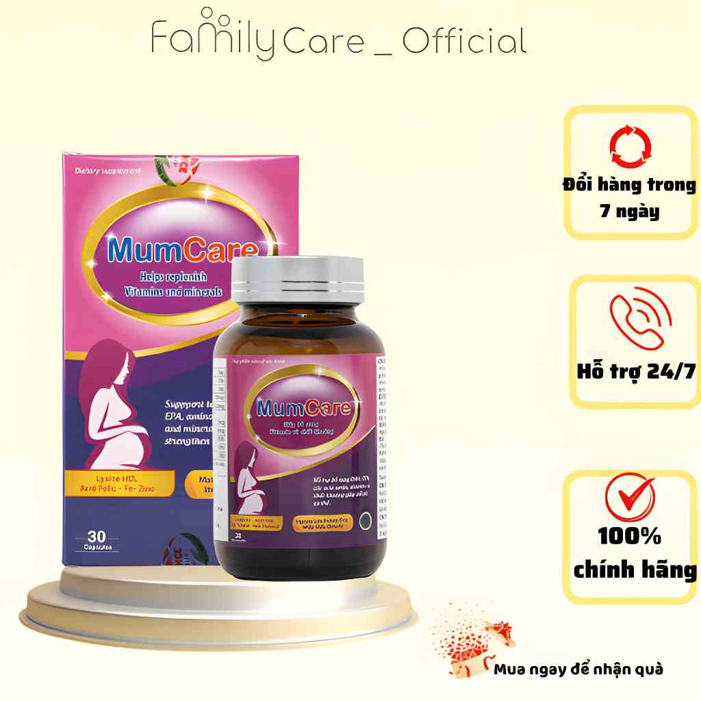 MumCare (dạng vỉ) bổ sung Vitamin và chất khoáng, tăng cường sức khỏe và sức đề kháng cho phụ nữ mang thai