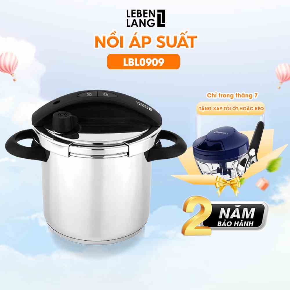 Nồi áp suất LEBENLANG LBL0909, nấu được mọi loại bếp, dung tích 5,5 lít, chất liệu inox cao cấp – hàng chính hãng