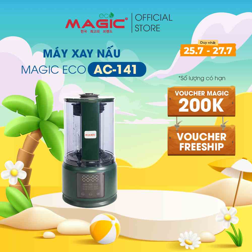 Máy làm sữa hạt đa năng giảm tiếng ồn Magic Eco AC141,9 chương trình nấu tự động,tự động vệ sinh,bảo hành chính hãng