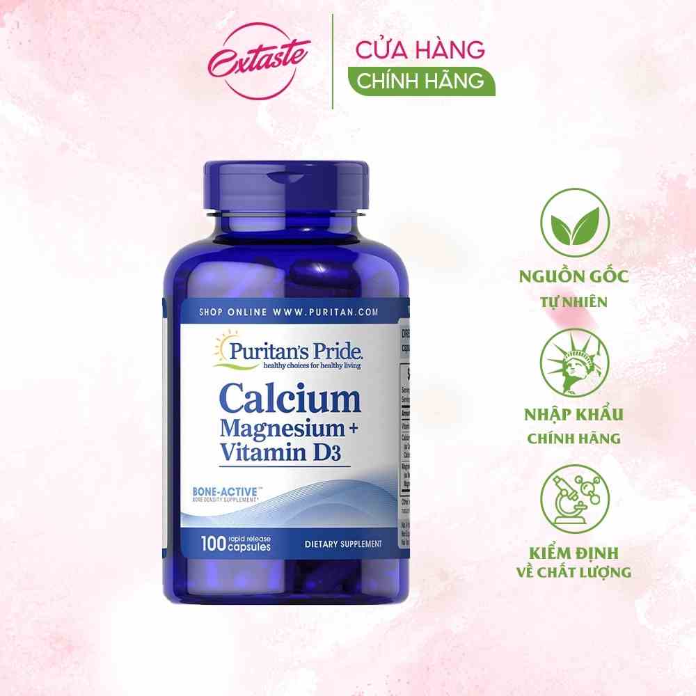 Viên uống Canci tổng hợp giúp tăng chiều cao - Puritans Pride Chelated calcium magnesium zinc 100 viên