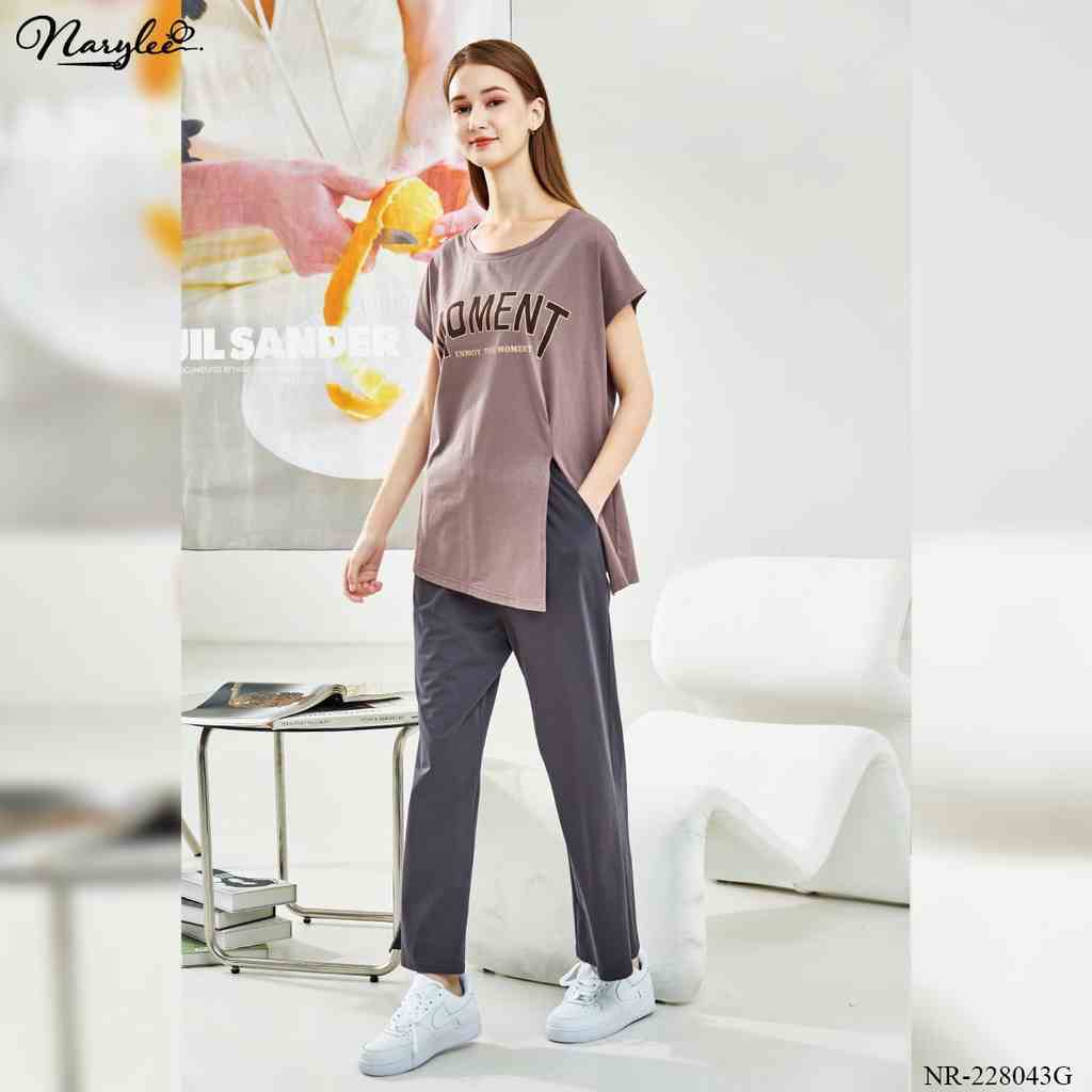 Đồ bộ mặc nhà nữ cao cấp Narylee áo cộc quần dài chất cotton nhập khẩu mềm mịn chống tia UV kháng khuẩn mã NR - 228043