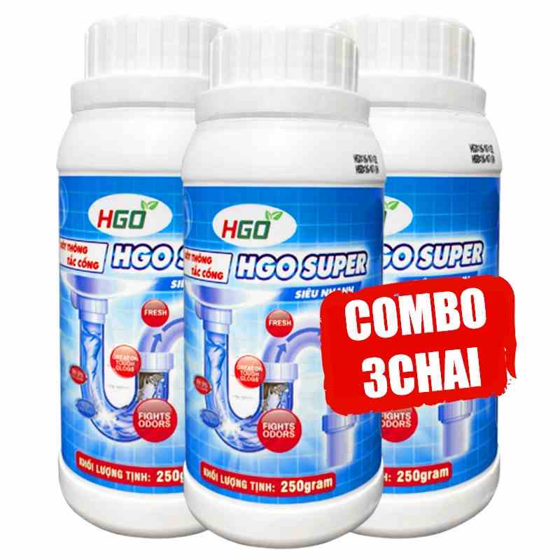 [COMBO 3] Bột thông cống HGO SUPER siêu nhanh siêu mạnh siêu an toàn