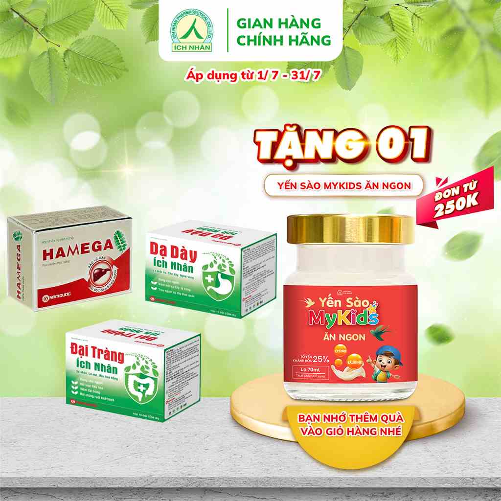 Bộ 3 Sản Phẩm Dạ Dày, Đại Tràng Ích Nhân, Viên Uống Hamega Hỗ Trợ Hệ Tiêu Hóa, Tăng Cường Giải Độc Gan, Làm Mát Gan