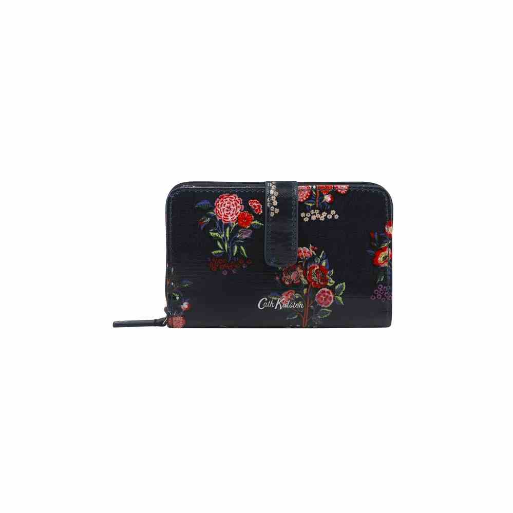 [Mã BMLTB200 giảm đến 100K đơn 499K] Cath Kidston - Ví cầm tay nữ/Folded Zip Wallet - Kingdom Posey - Navy -1042207