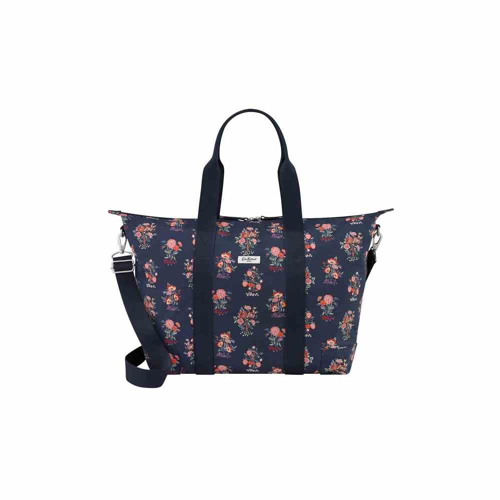 Cath Kidston - Túi du lịch xếp gọn/Foldaway Overnight Bag - Kingdom Posey - Navy -1042009