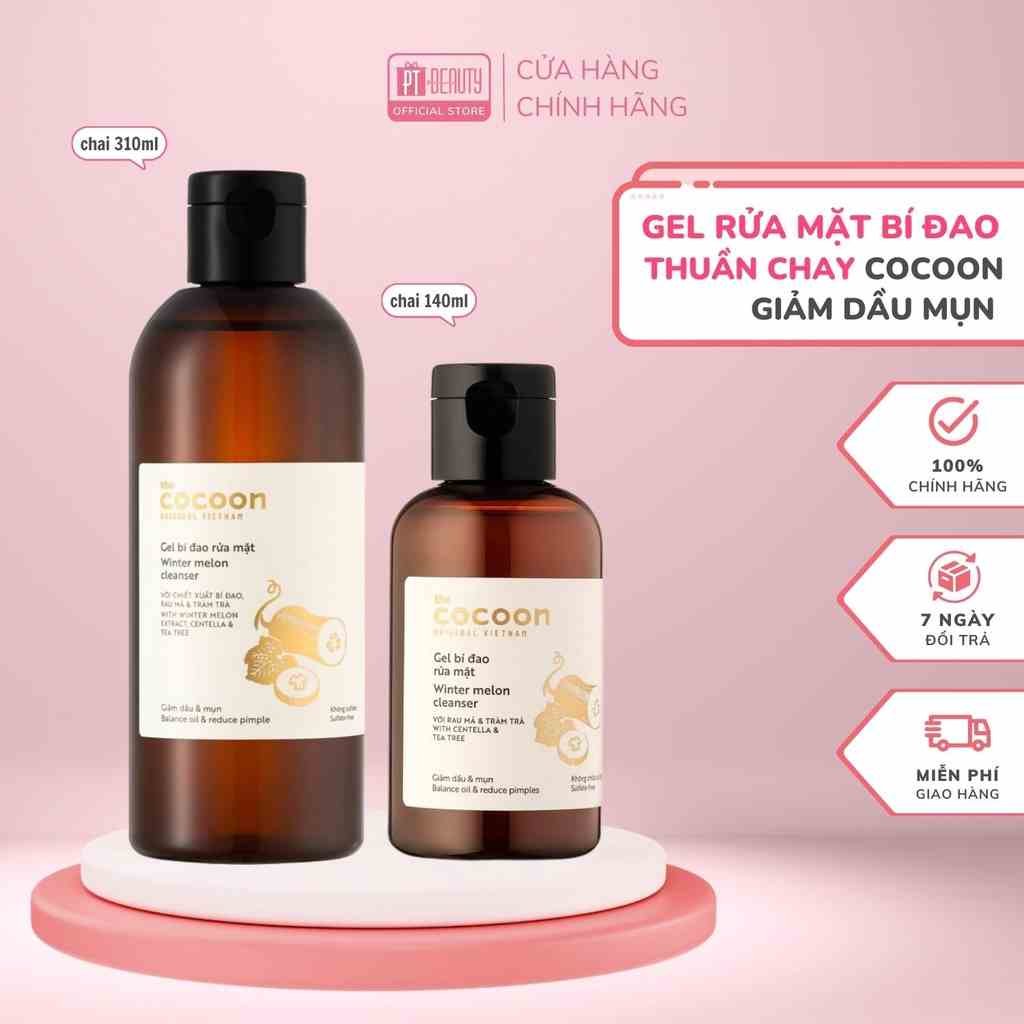 [Mã BMLTB200 giảm đến 100K đơn 499K] Gel Rửa Mặt Bí Đao Thuần Chay Cocoon Giảm Dầu Mụn