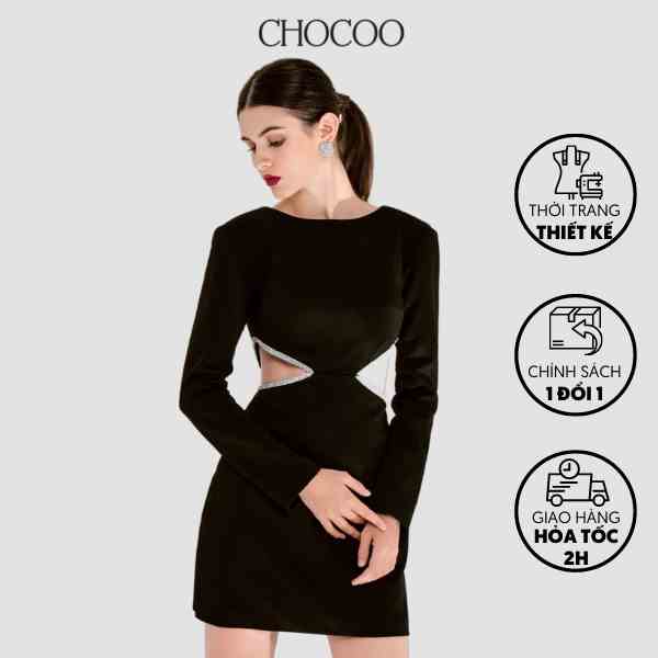 Đầm dài tay CHOCOO Ivone Midi Dress thiết kế hở lưng tinh tế