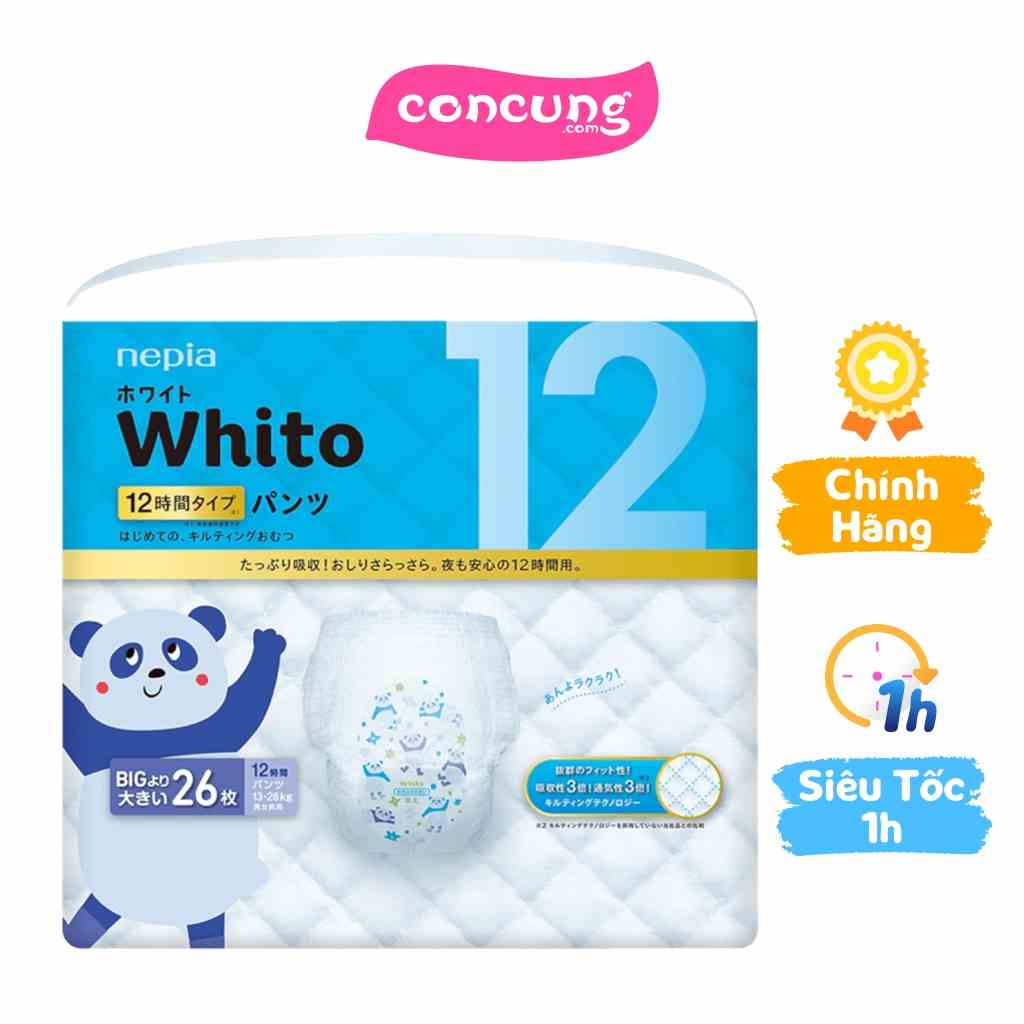 Bỉm tã quần siêu cao cấp Nhật Bản Whito size XXL 26 miếng