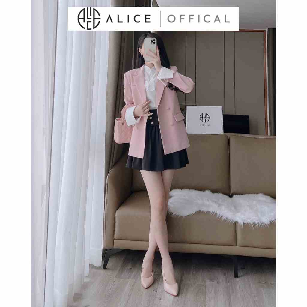 Áo Blazer Cổ Vest Bọc Cúc ALICE Thiết Kế Đơn Giản Sang Trọng Lịch Sự, Chất Vải Mềm Mịn Cao Cấp A220