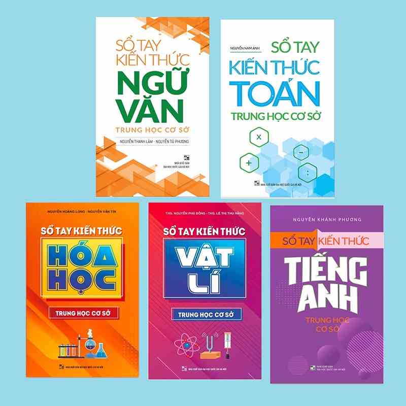 Sách - Combo 5 cuốn Sổ Tay Kiến Thức Toán  + Ngữ Văn + Tiếng Anh + Vật Lý + Hóa Học Trung Học Cơ Sở - lẻ tùy chọn