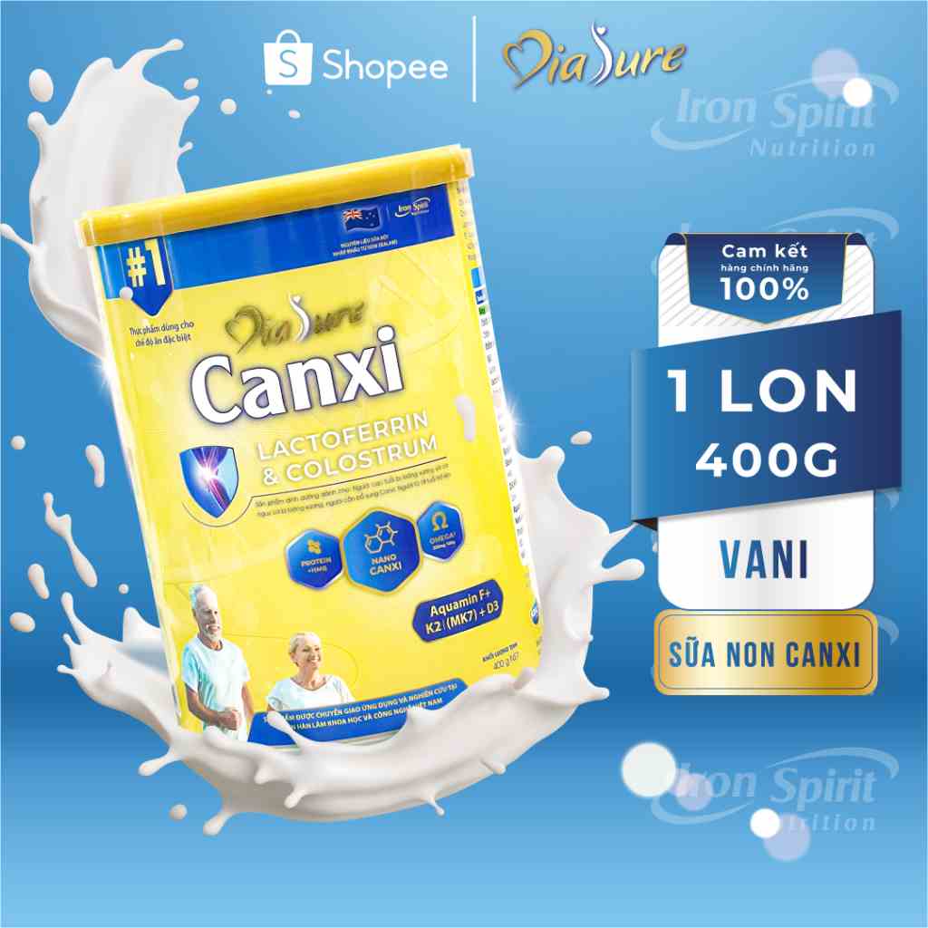 Sữa Non DIASURE CANXI 400G - hỗ trợ bổ sung dinh dưỡng, nano canxi phòng chống loãng xương, cải thiện vấn đề xương khớp.