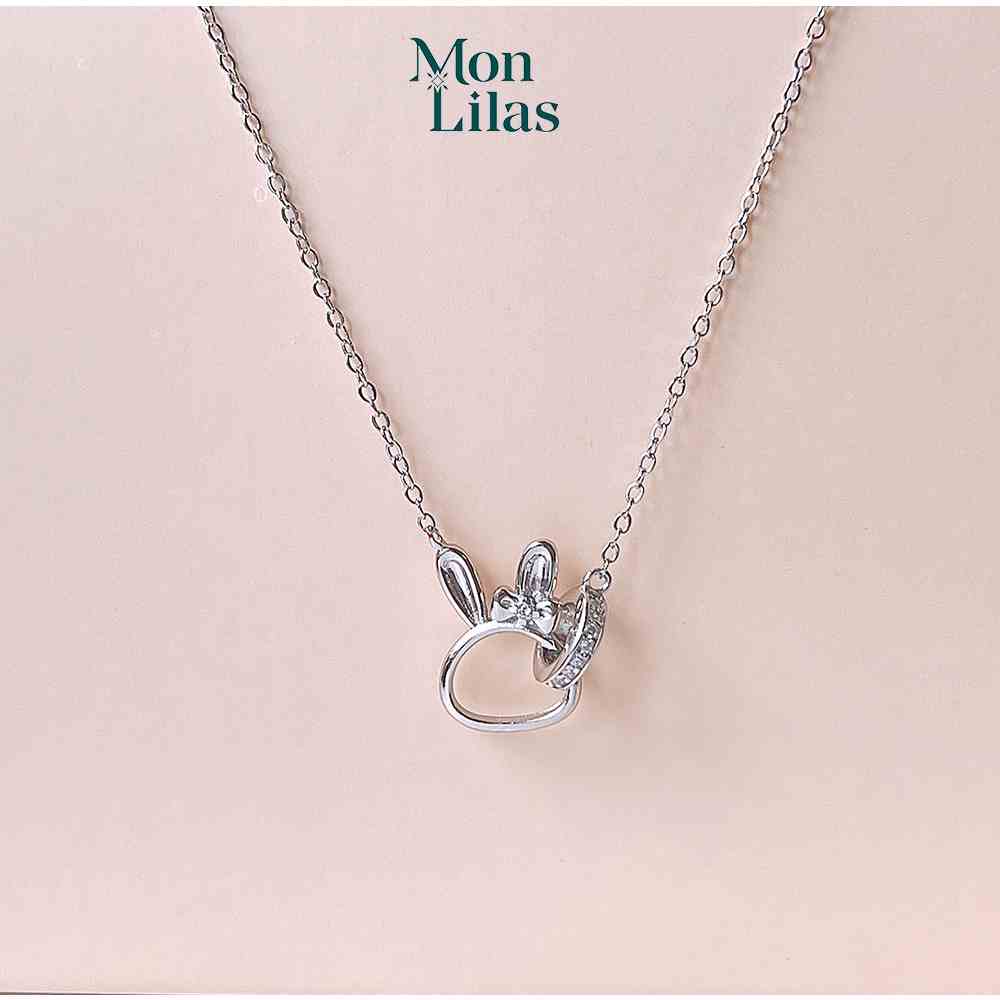 Dây Chuyền Bạc Nữ Mon Lilas Mặt Hình Thỏ Đính Đá Dễ Thương D102204/5