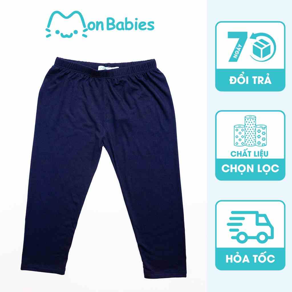 Quần Legging chun bé gái và bé trai thoải mái vận động, phù hợp đi chơi, đi học, mặc nhà Monbabies QLG22W012