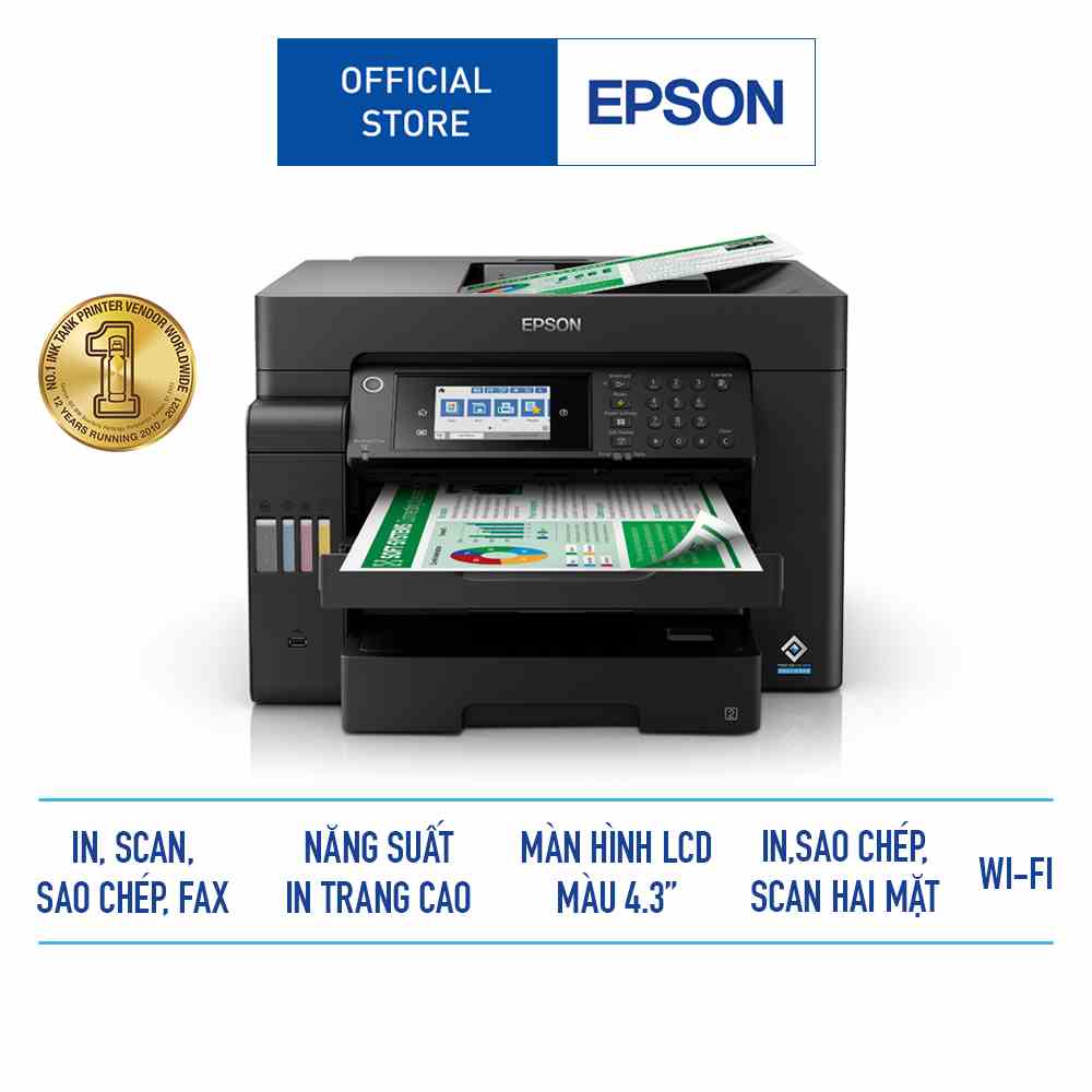 [Mã ELCL12 giảm 12% đơn 10TR] Máy in phun màu Epson L15150 A3 (In, Scan, Copy, Fax, Duplex)