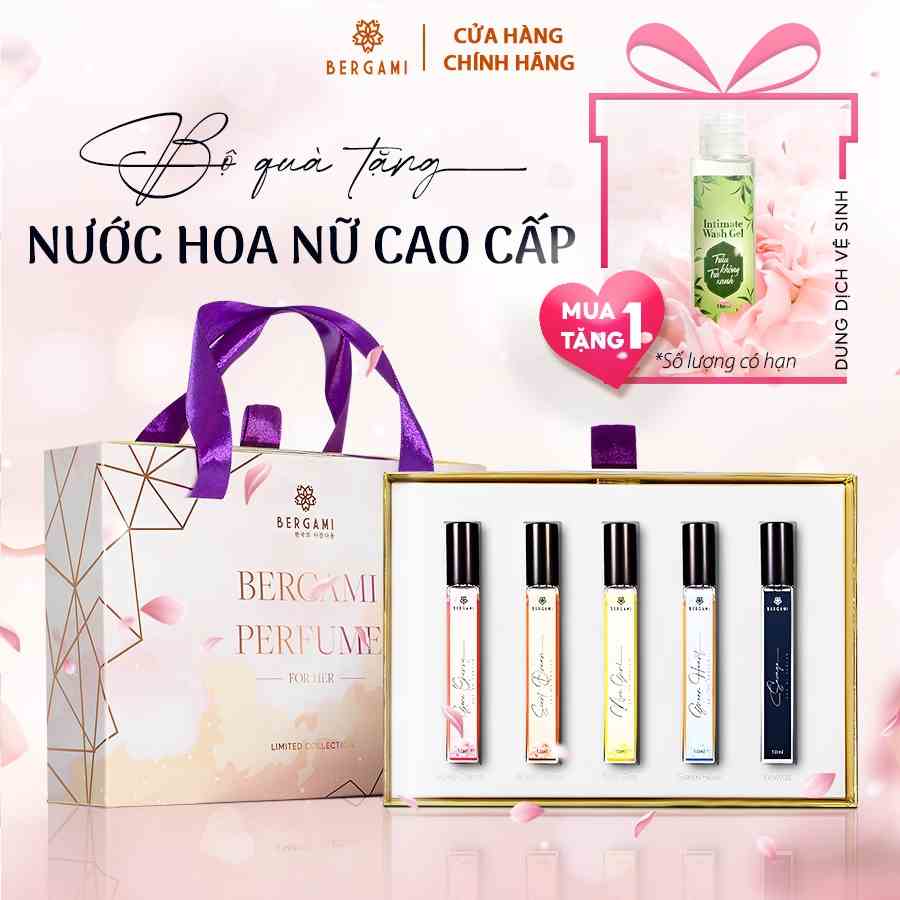 Bộ Quà Tặng Nước Hoa Nữ Cao Cấp Sang Xịn Mịn - Set quà 8/3, quà 20/10, quà sinh nhật Hương thơm nước hoa 5 chai 10ML/set