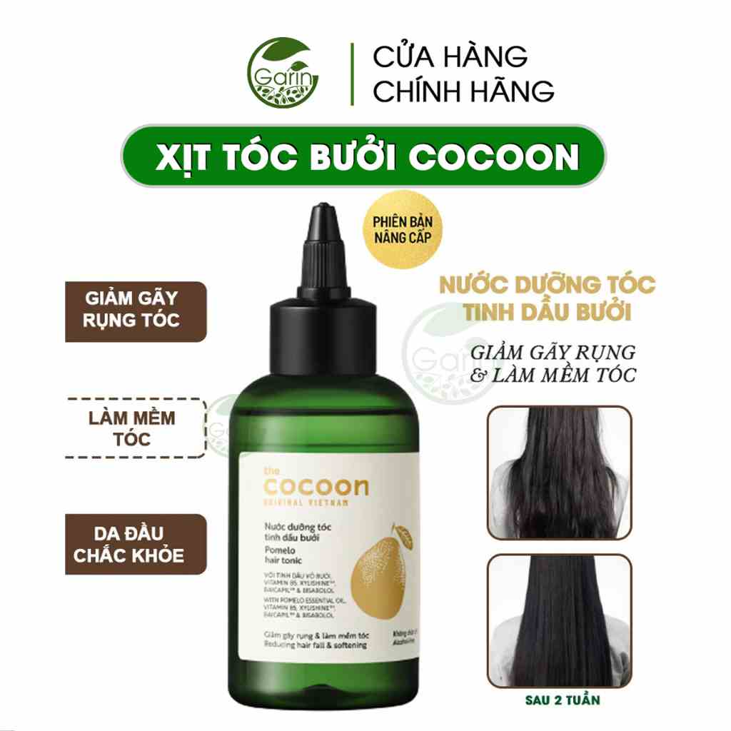 Nước dưỡng tóc tinh dầu bưởi kích thích mọc tóc Cocoon Garin giảm gãy rụng và làm mềm tóc 140ml