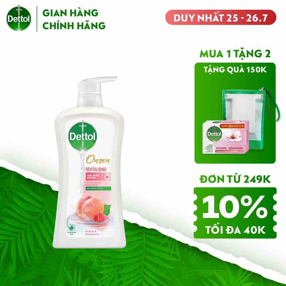 Sữa tắm Dettol onzen dưỡng da đào & phúc bồn tử 950g