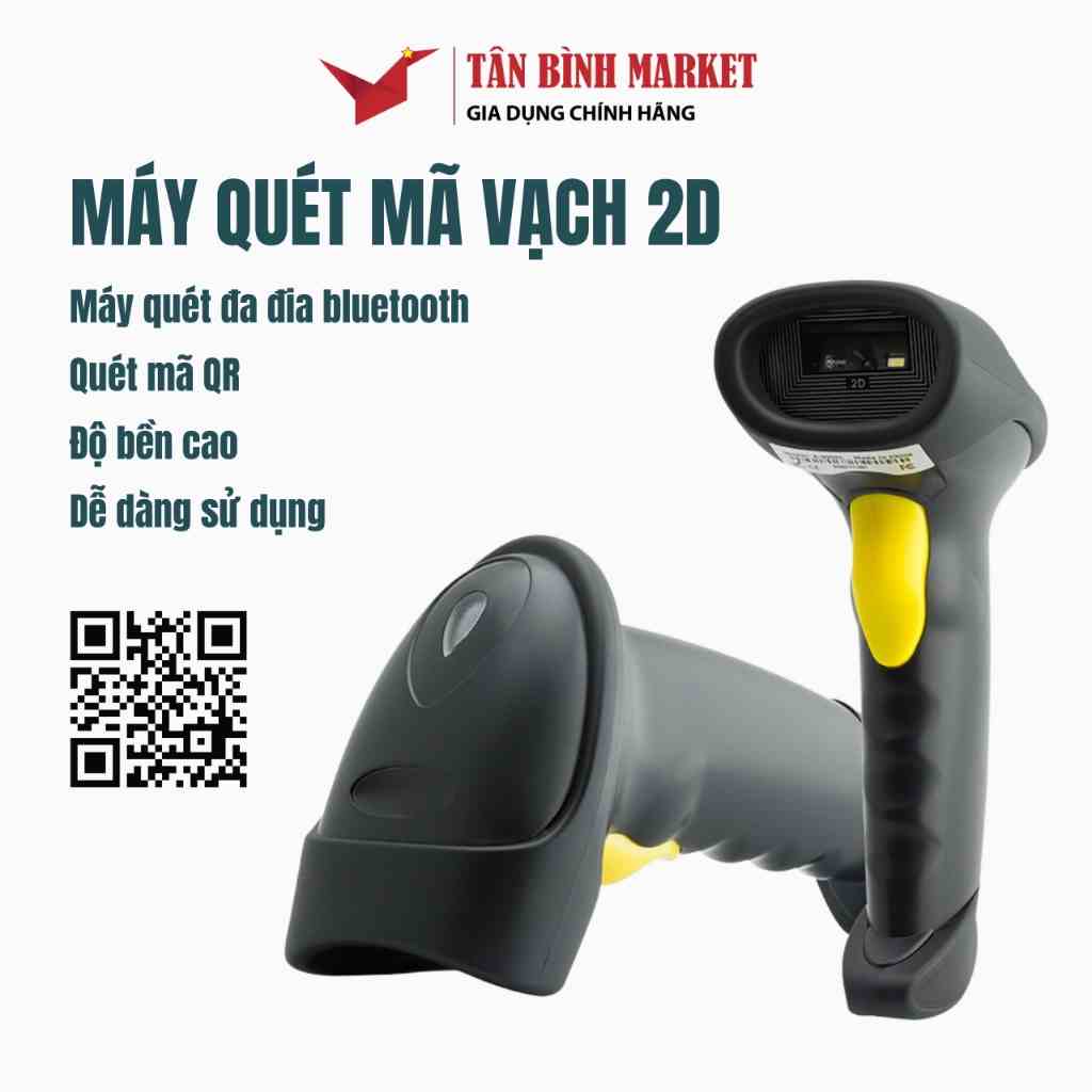 Máy bắn mã vạch Kaw 2D Hàng Chính Hãng, Không Dây, Bluetooth 5.0, Quét Mã Vạch Đa Tia Mã 1D, Mã QR