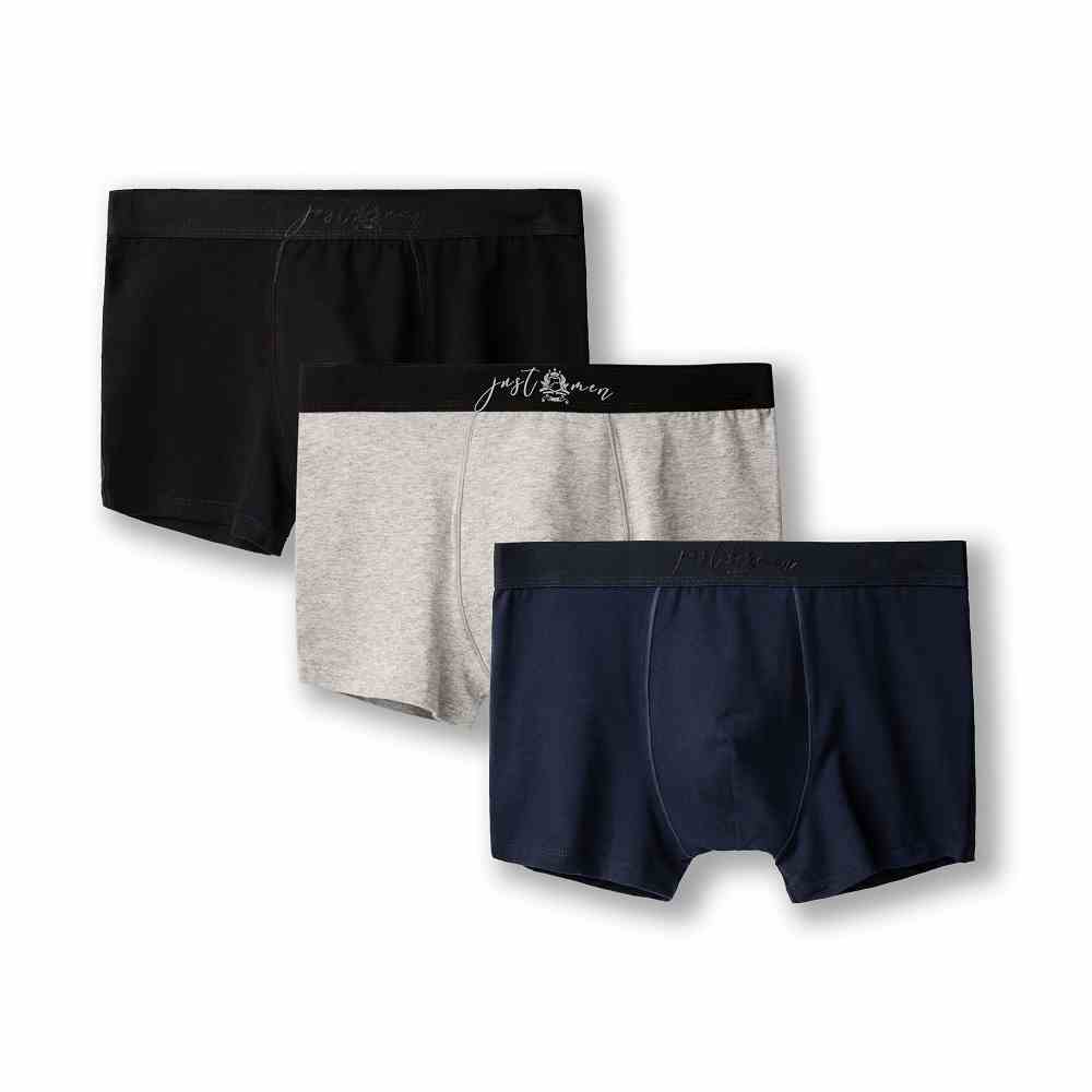 [Mã BMLTA35 giảm đến 35K đơn 99K] Set Quần Boxer Trơn In Nổi Logo JustMen SS22