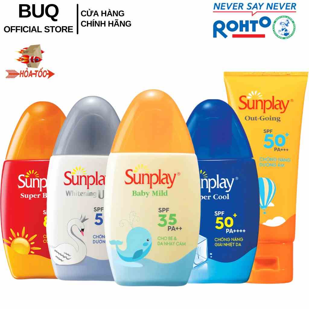 Kem Chống Nắng SUNPLAY Dưỡng Ẩm Trắng Da,Chống Nước, Giải Nhiệt Cho Người Lớn Và Trẻ Em