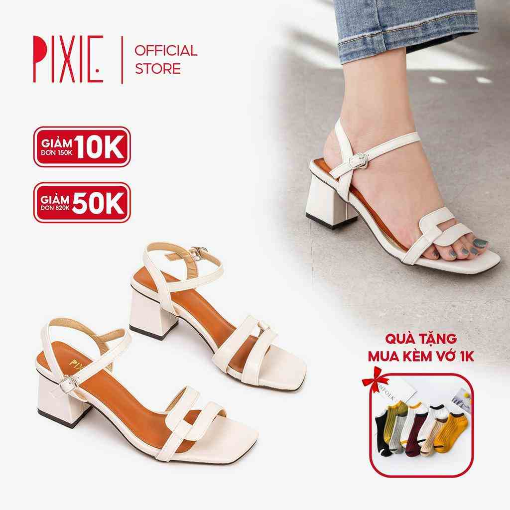 Giày Sandal Nữ Cao Gót 5cm Quai Mảnh Pixie X891