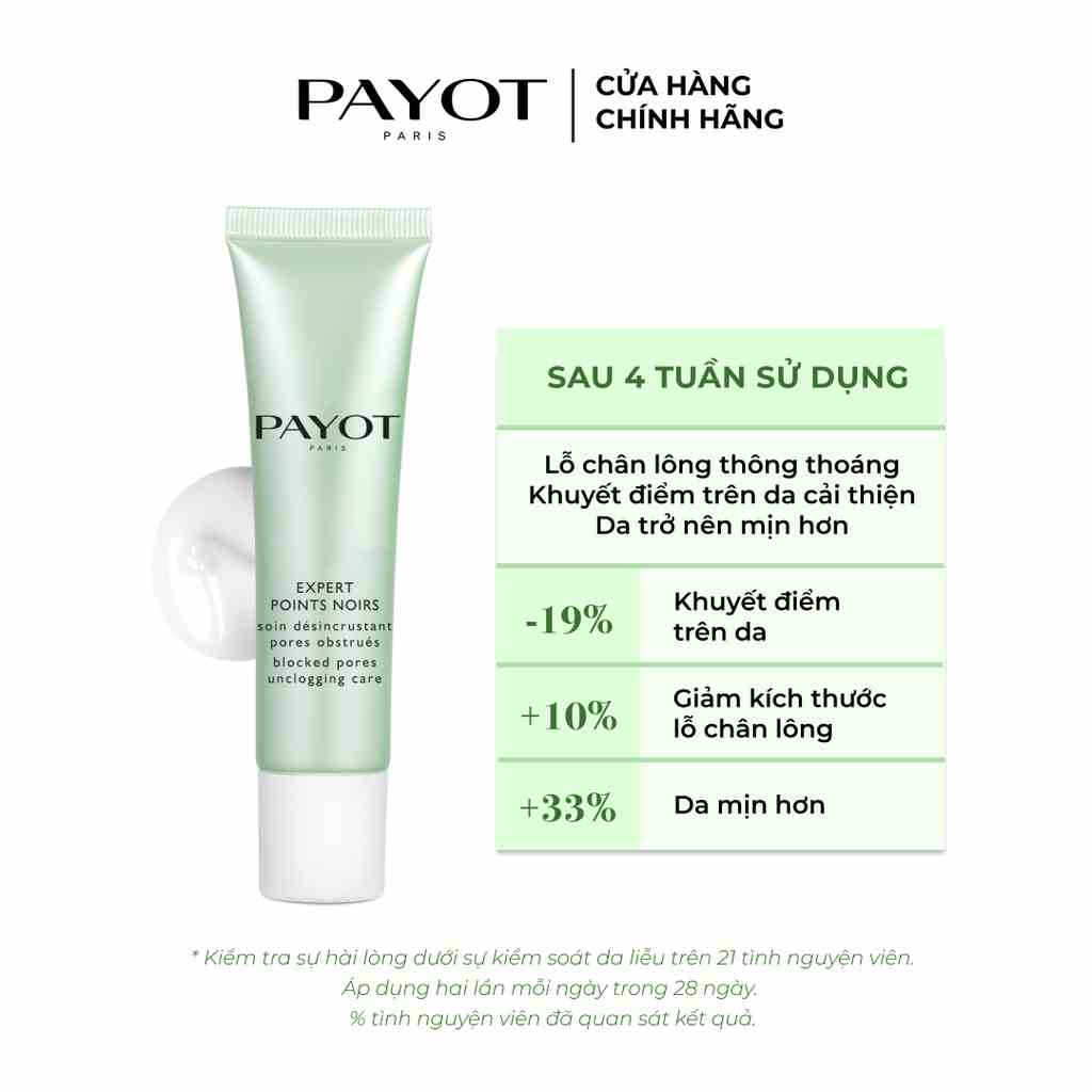 Kem dưỡng giảm mụn đầu đen, làm thoáng và thu nhỏ lỗ chân lông PAYOT PATE GRISE EXPERT POINTS NOIRS BLOCKED PORES 30ml