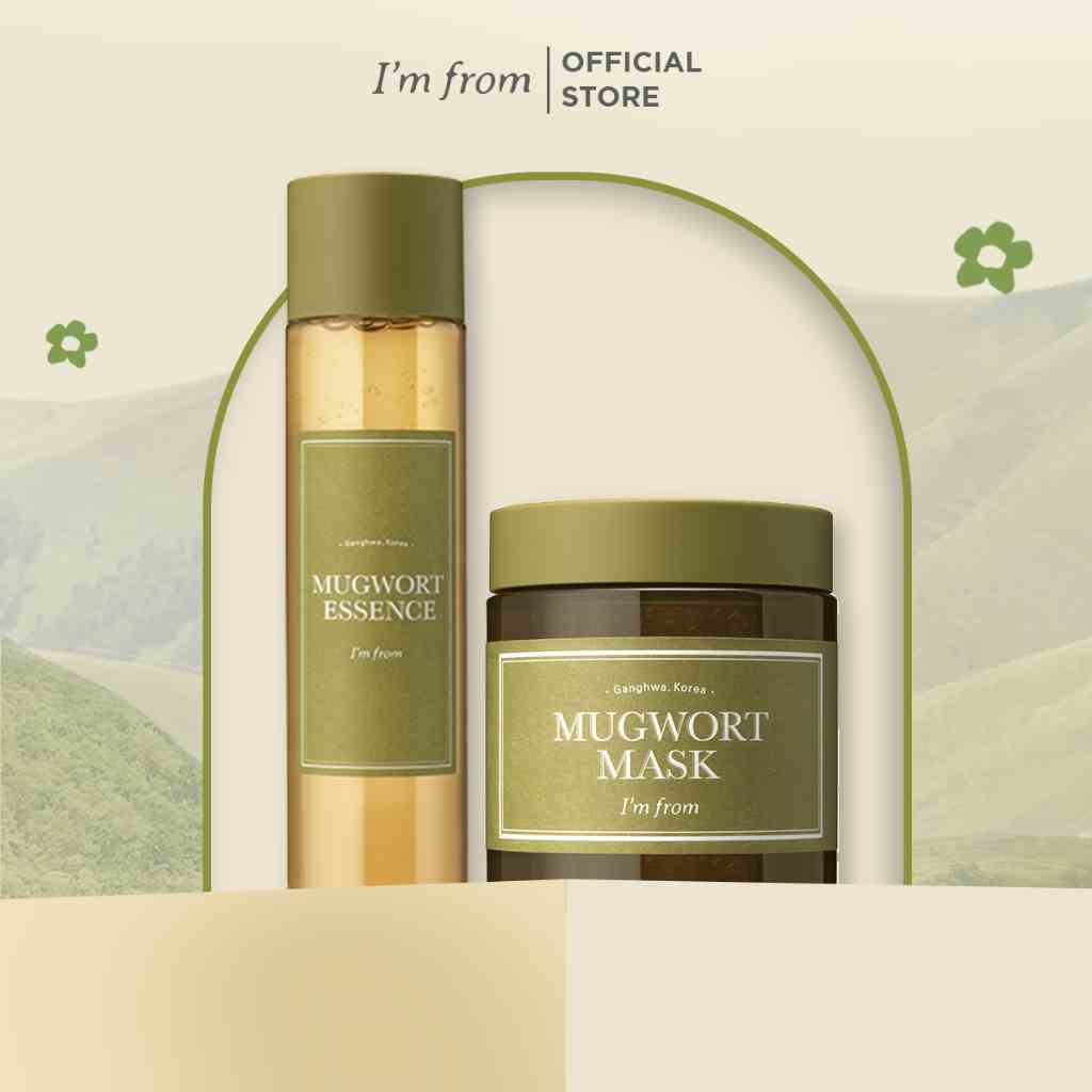 Combo Dịu Da Mặt nạ ngải cứu Im From Mugwort Mask 110g+Tinh chất ngải cứu Im From Mugwort Essence 160ml