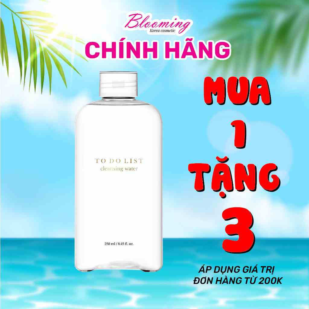 Nước tẩy trang đơn giản cao cấp Micellar Dưỡng Da Không Cồn 4Trong1 To Do List Cleansing Water 250ml