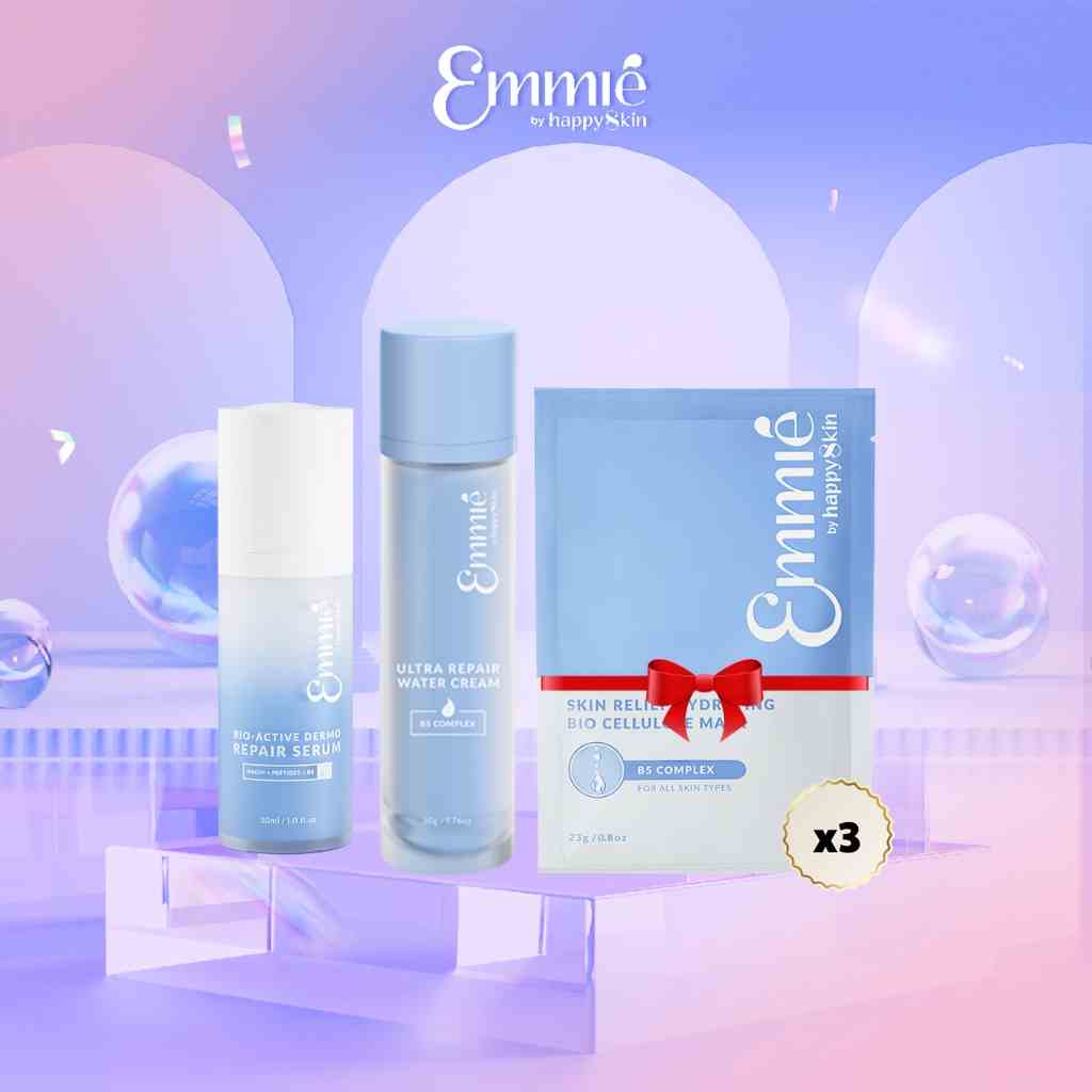 Combo phục hồi da: Kem dưỡng ẩm Emmié phục hồi B5 Complex + Serum Emmié phục hồi B5 + 3 mask Emmié sinh học phục hồi B5