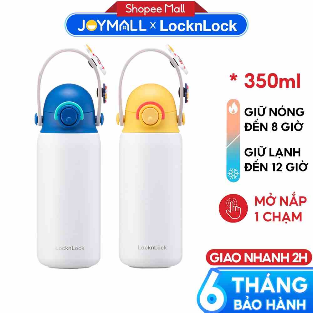 Bình giữ nhiệt LocknLock DIY Strap Tumbler 350ml LHC3283 - Hàng chính hãng kèm sticker ngộ nghĩnh cho bé - JoyMall