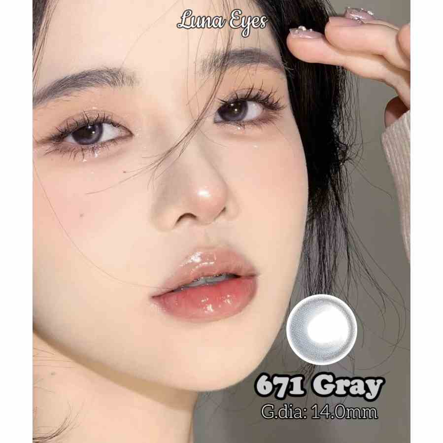 Kính áp tròng LUNA EYES 671 GRAY - Lens size nhỏ