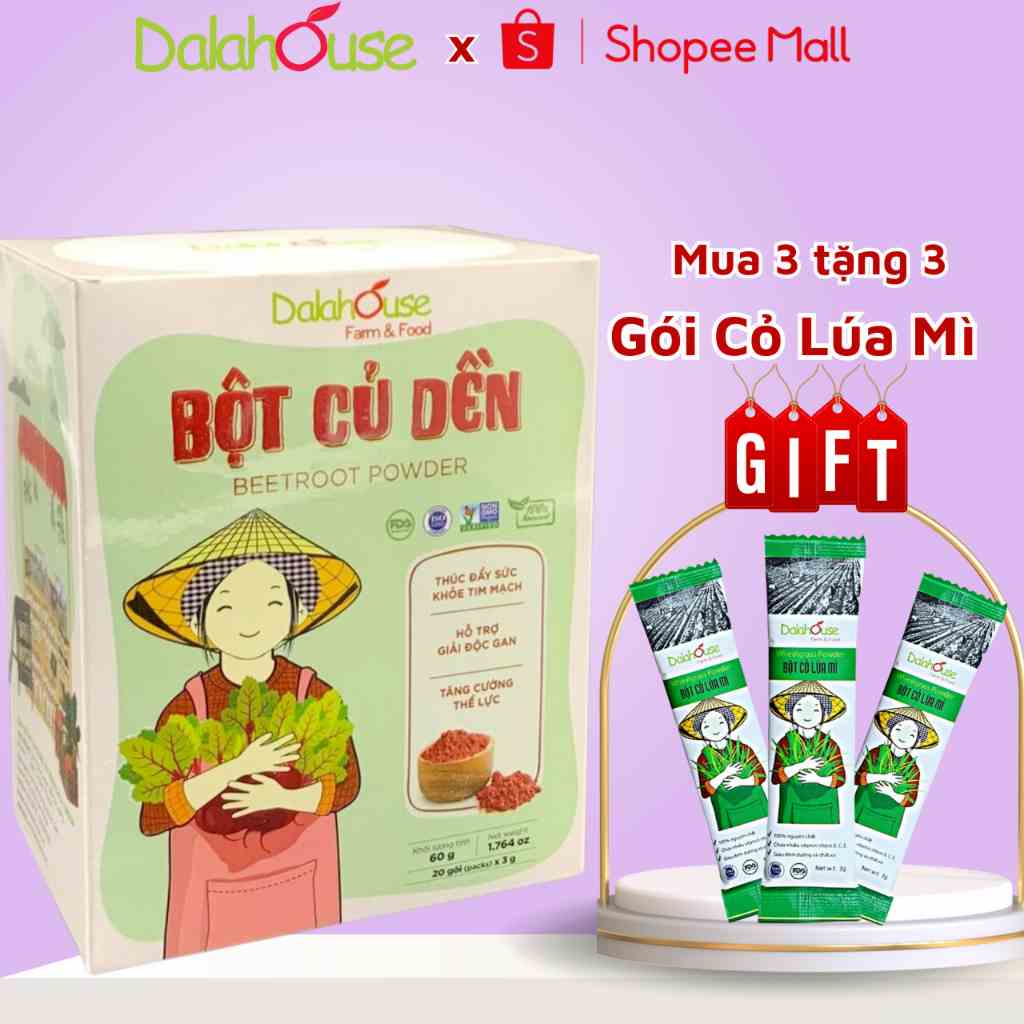 [Mã BMLTA35 giảm đến 35K đơn 99K] Bột Củ Dền Nguyên Chất Sấy Lạnh Dalahouse 60gr Organic Giúp Detox Cơ Thể