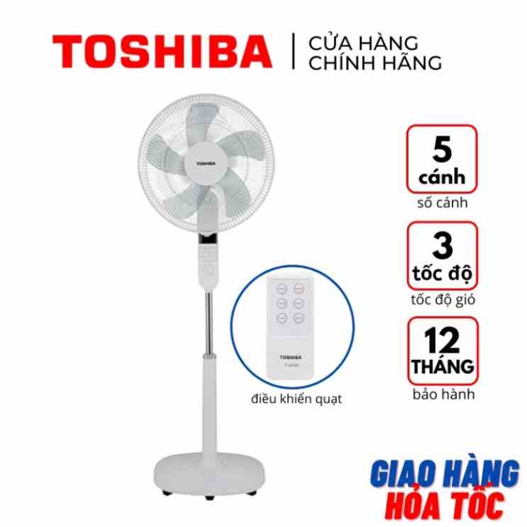 Quạt đứng điều khiển từ xa Toshiba F-LSA20(W)VN 5 cánh hẹn giờ tắt /mở màu trắng - Bảo hành hãng 12 tháng