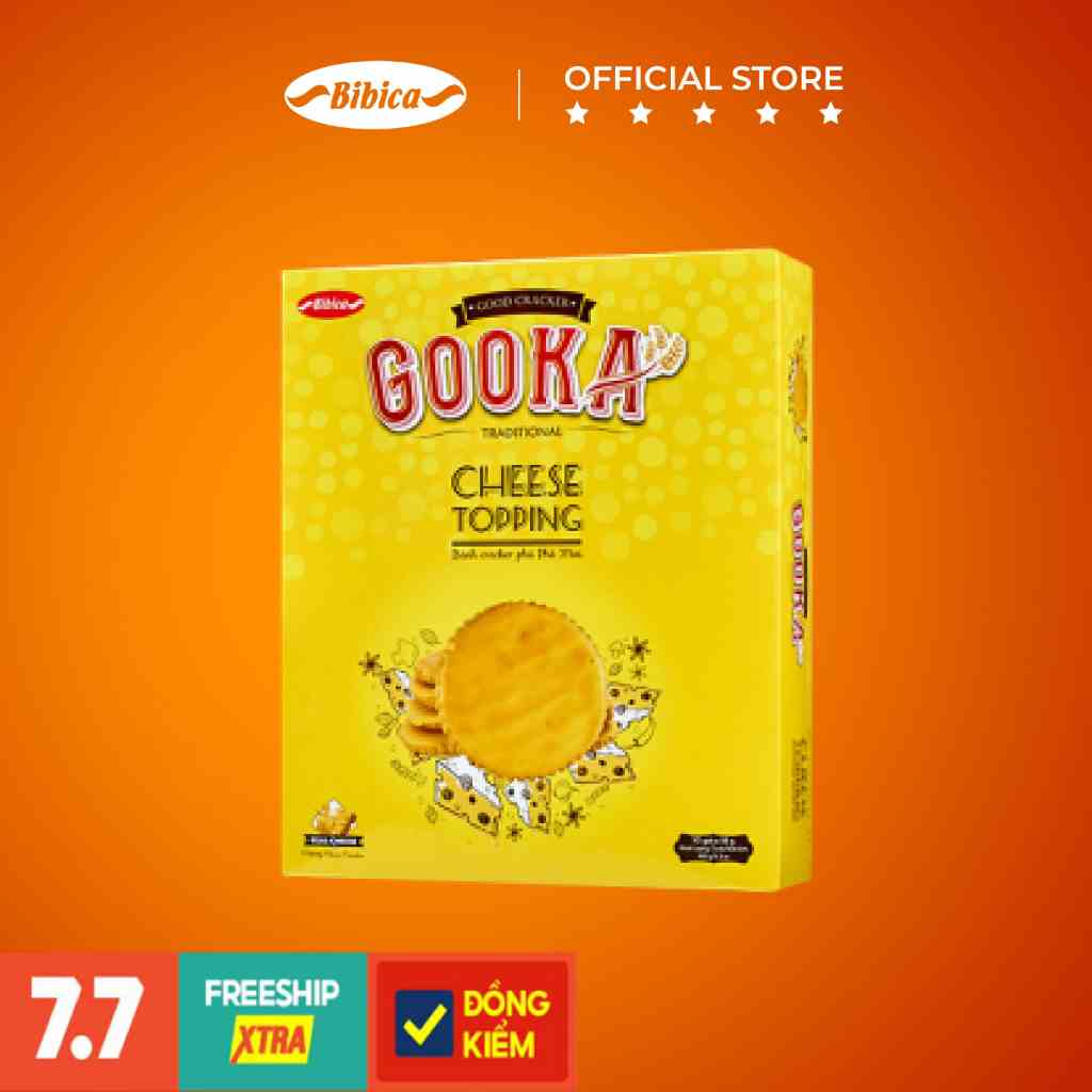 [Mã BMLTB35 giảm đến 35K đơn 99K] Bánh gooka cracker cheese topping HG 180 gam Bibica