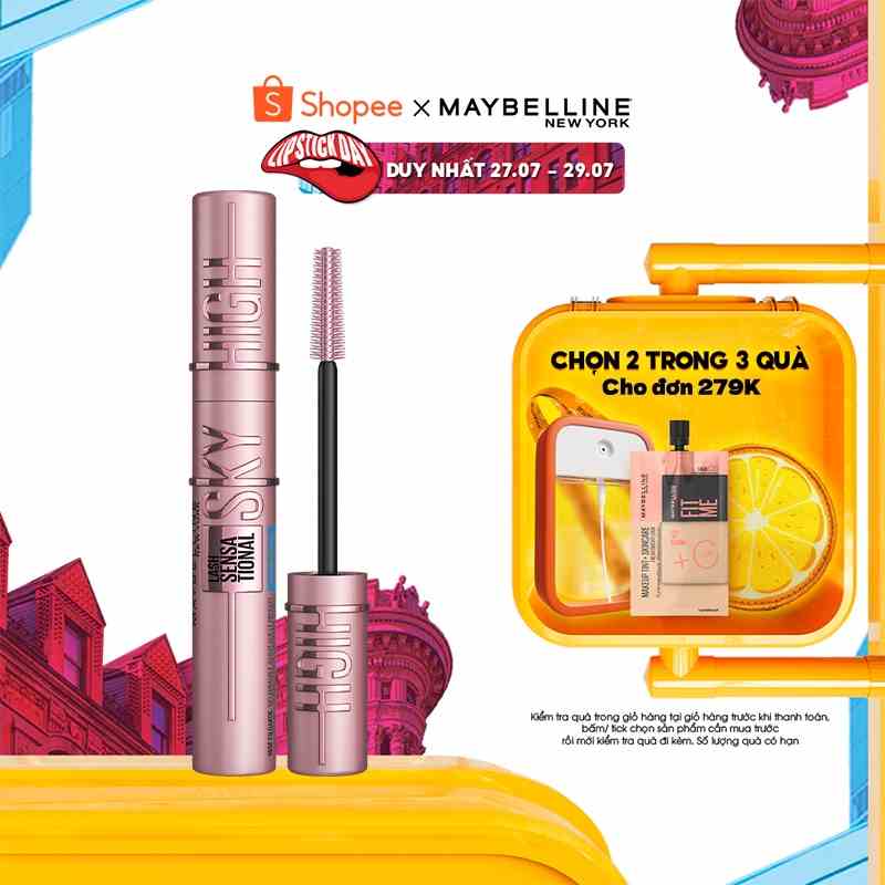 Mascara Lash Sensational Sky High Tơi Dài Mi Không Giới Hạn Maybelline New York Waterproof 6ml