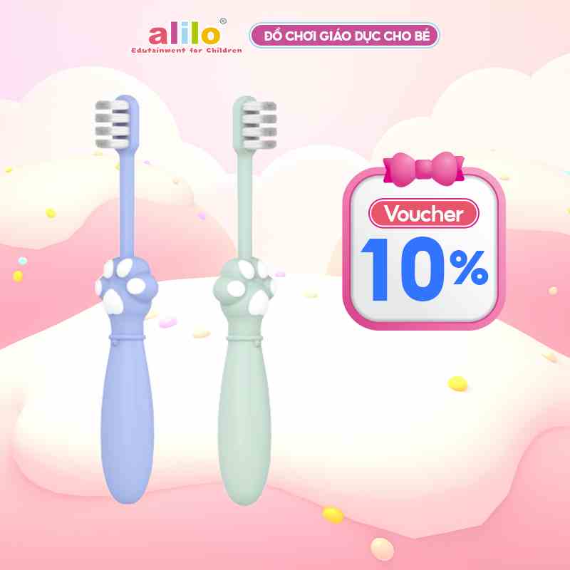 Bàn chải đánh răng hình vuốt mèo ngộ nghĩnh Alilo T2 Kids Soft Toothbrush (Gói 2 chiếc) lông mềm siêu mịn