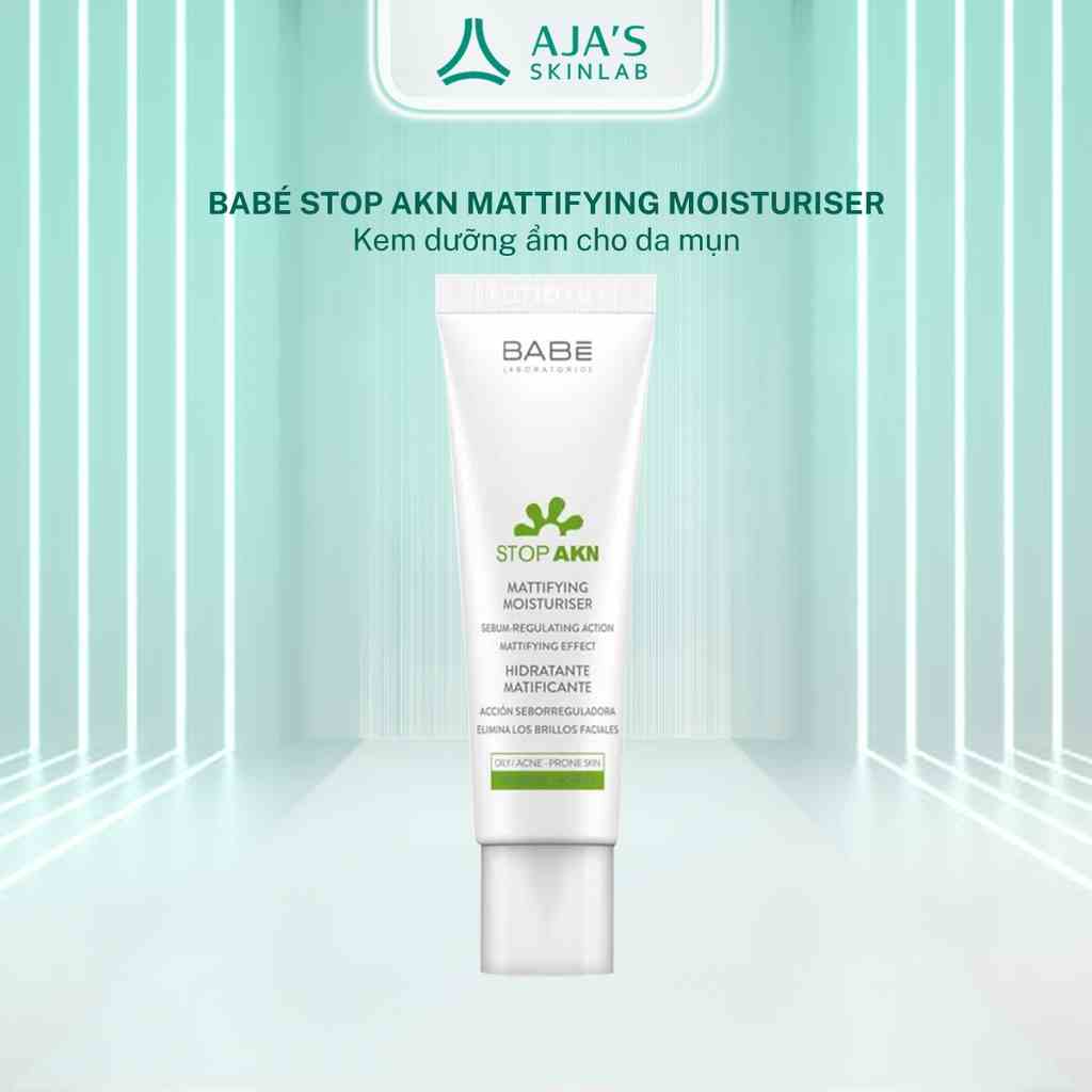 Kem dưỡng BABÉ Stop AKN Mattifying Moisturiser cho da dầu mụn 50ml - AJAS SKINLAB