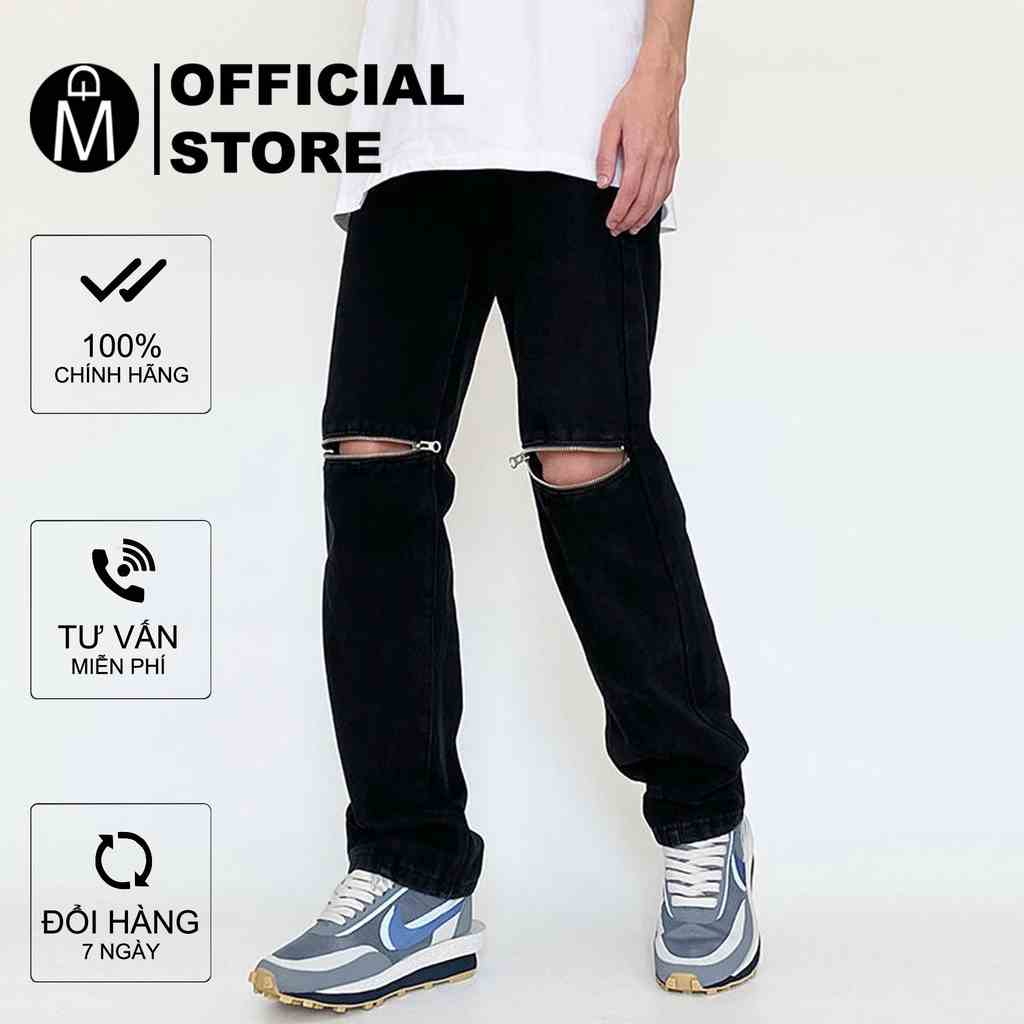 [Mã BMLTA35 giảm đến 35K đơn 99K] Quần baggy jeans thời trang MĐ Q1101 thiết kế khóa gối thời trang