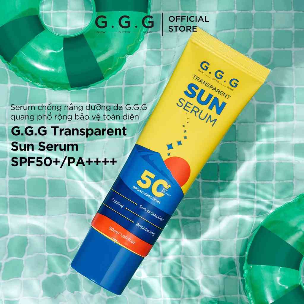 Kem Chống Nắng Phổ Rộng GGG Dạng Serum Chống UVA & UVB Dưỡng Sáng Transparent Sun SPF50+/PA++++ 50ml